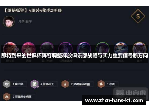 即将到来的世俱杯阵容调整释放俱乐部战略与实力重要信号新方向 即将到来的世俱杯阵容调整释放俱乐部战略与实力重要信号新方向